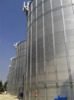 Grain silos on site